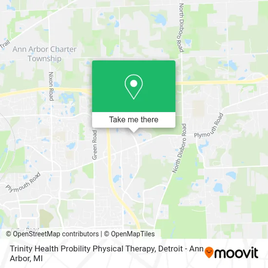Trinity Health Probility Physical Therapy map