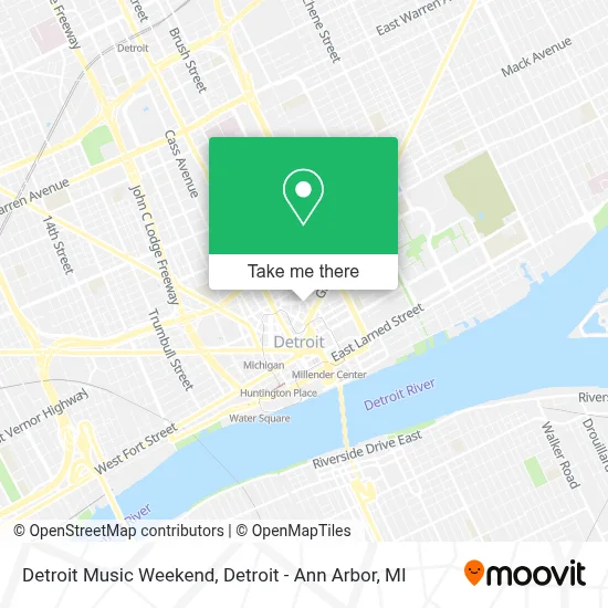 Detroit Music Weekend map