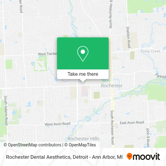 Rochester Dental Aesthetics map