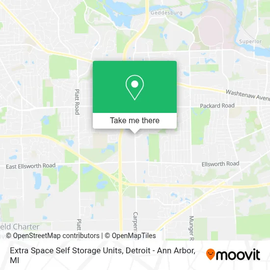 Extra Space Self Storage Units map