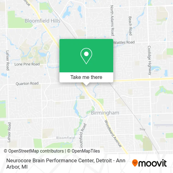 Neurocore Brain Performance Center map