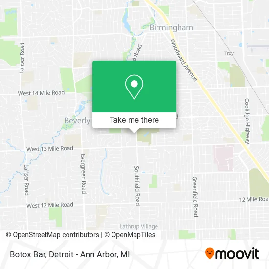 Botox Bar map