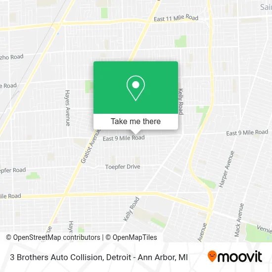 3 Brothers Auto Collision map