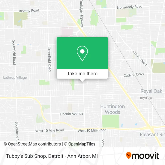 Tubby's Sub Shop map