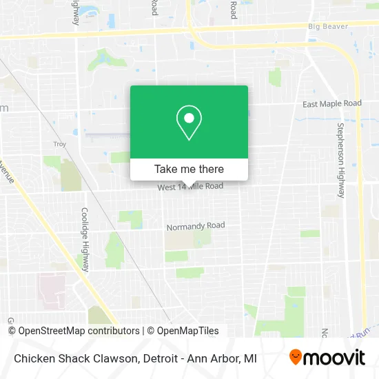 Chicken Shack Clawson map