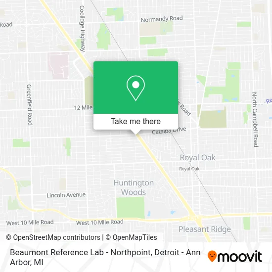 Beaumont Reference Lab - Northpoint map