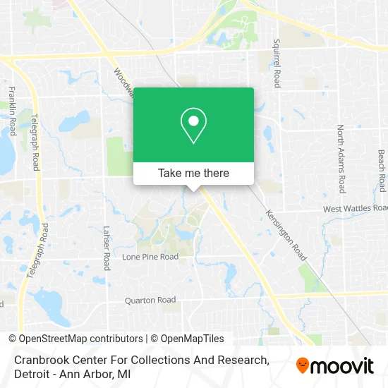 Cranbrook Center For Collections And Research map