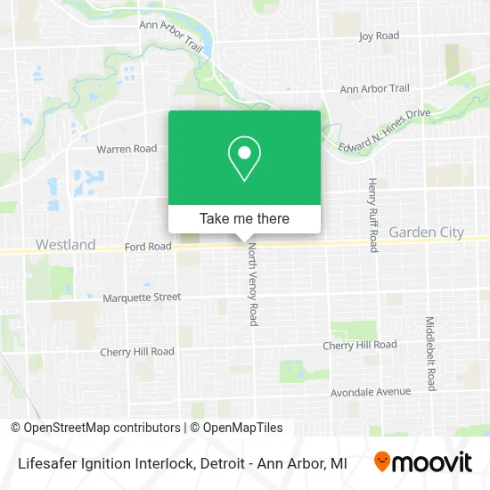 Lifesafer Ignition Interlock map