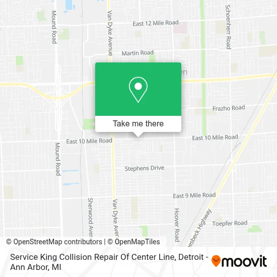 Service King Collision Repair Of Center Line map