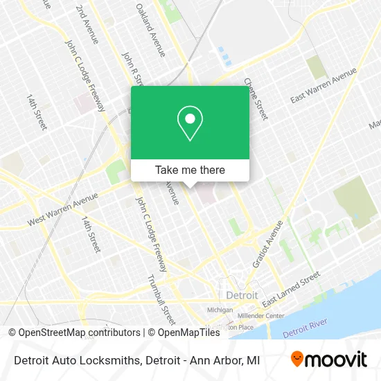 Detroit Auto Locksmiths map