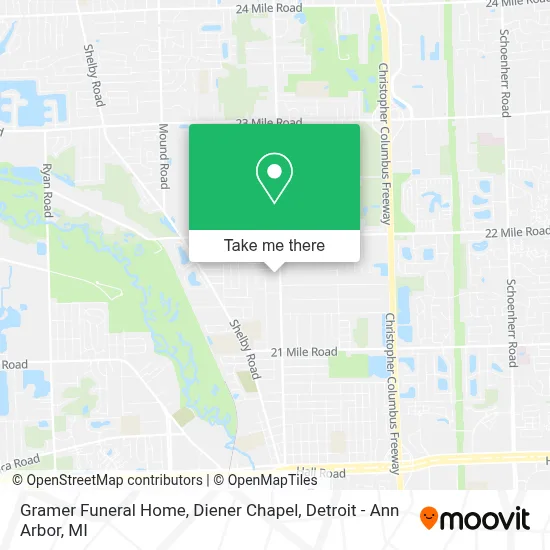 Gramer Funeral Home, Diener Chapel map
