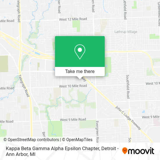 Kappa Beta Gamma Alpha Epsilon Chapter map