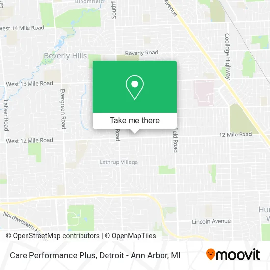 Care Performance Plus map
