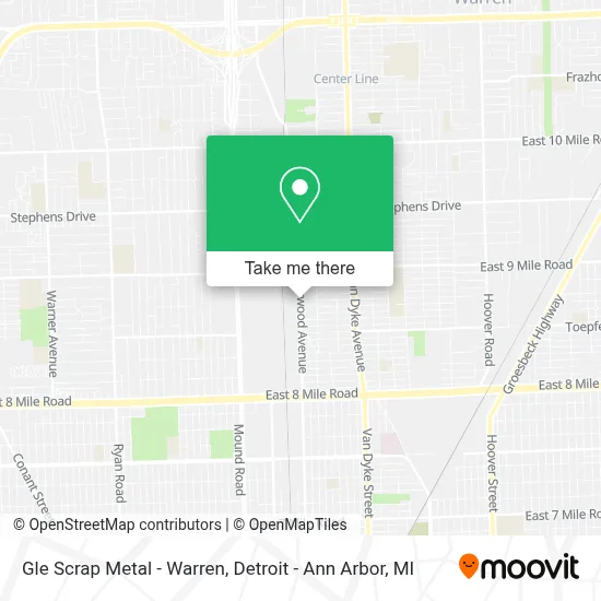 Gle Scrap Metal - Warren map