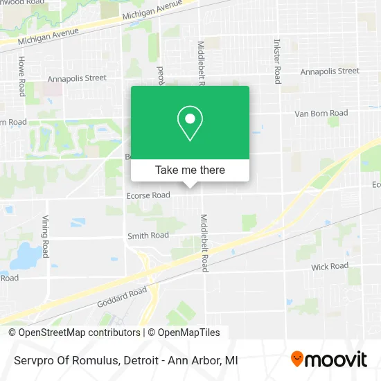 Servpro Of Romulus map