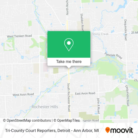 Tri-County Court Reporters map