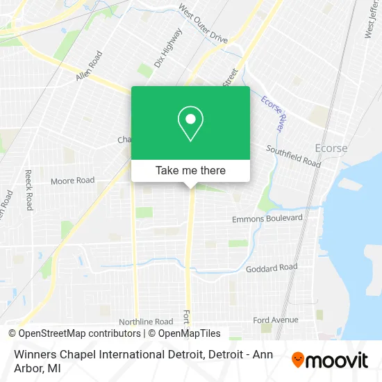 Winners Chapel International Detroit map