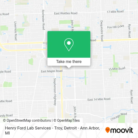 Henry Ford Lab Services - Troy map