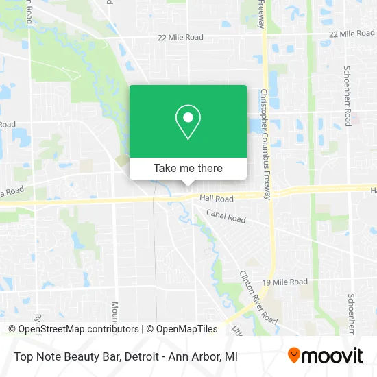Top Note Beauty Bar map