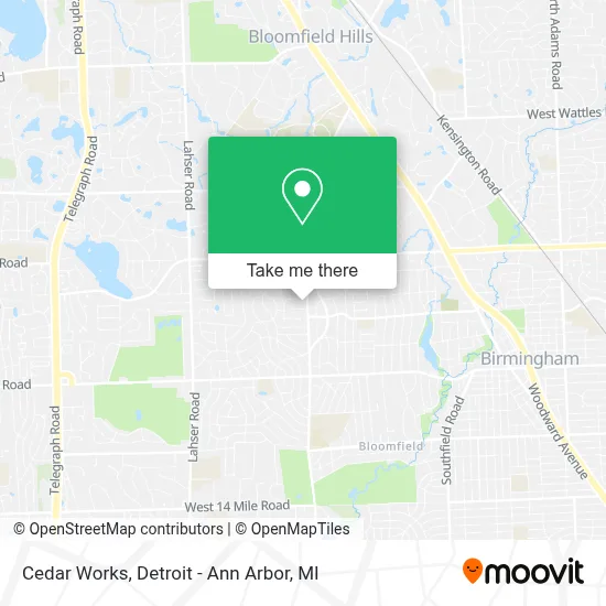 Cedar Works map