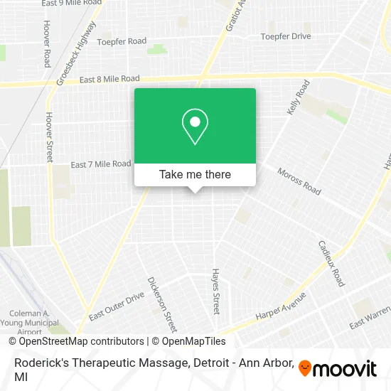 Roderick's Therapeutic Massage map
