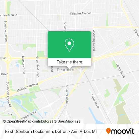 Fast Dearborn Locksmith map