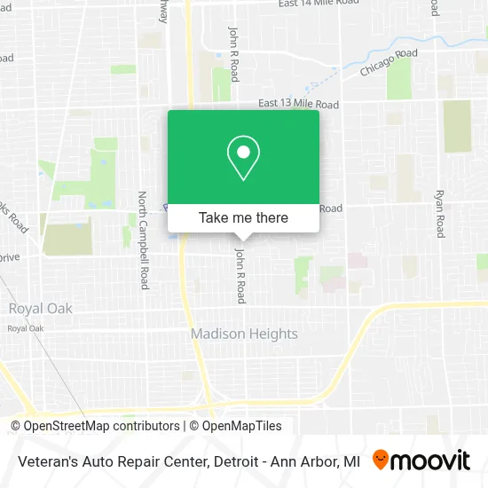 Veteran's Auto Repair Center map