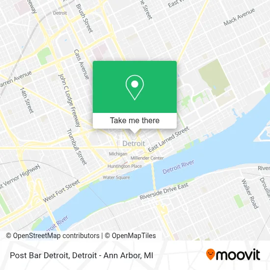 Post Bar Detroit map