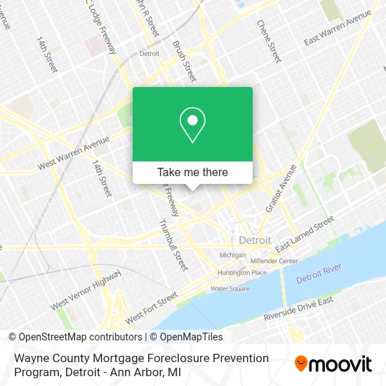 Wayne County Mortgage Foreclosure Prevention Program map