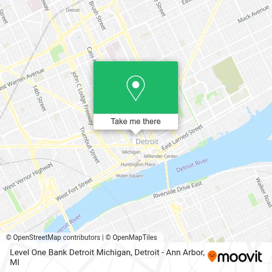 Level One Bank Detroit Michigan map