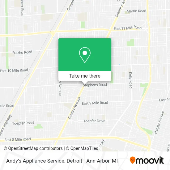 Andy's Appliance Service map