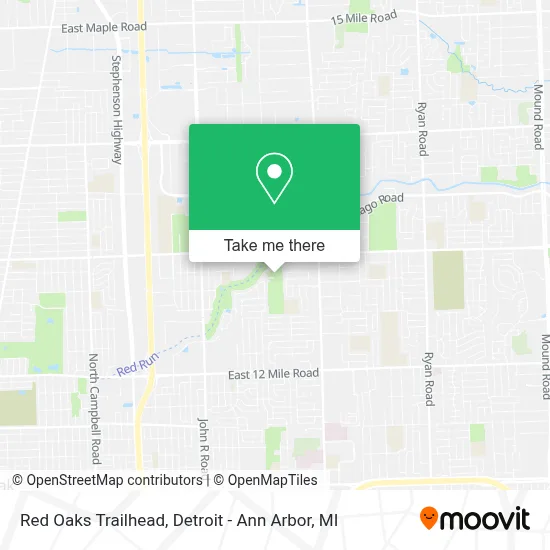 Red Oaks Trailhead map