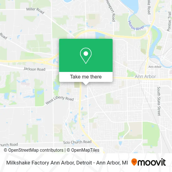 Milkshake Factory Ann Arbor map