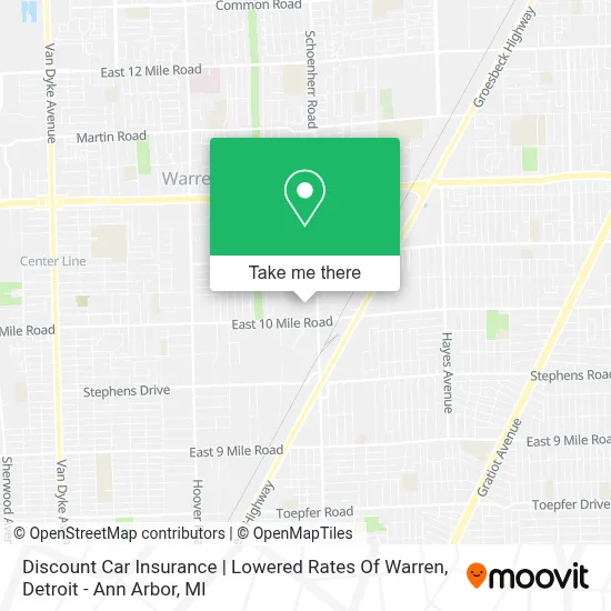 Discount Car Insurance | Lowered Rates Of Warren map