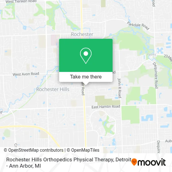 Rochester Hills Orthopedics Physical Therapy map