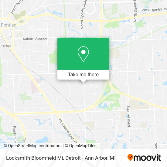 Locksmith Bloomfield Mi map