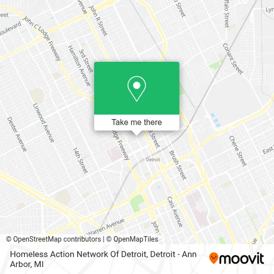 Homeless Action Network Of Detroit map