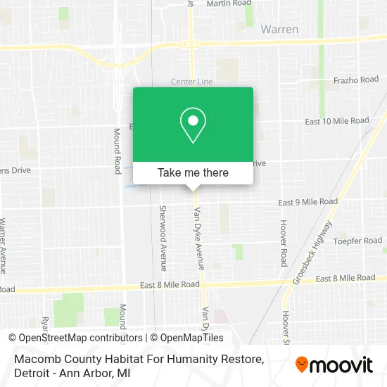 Macomb County Habitat For Humanity Restore map