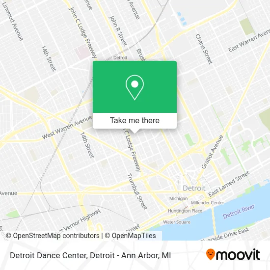 Detroit Dance Center map