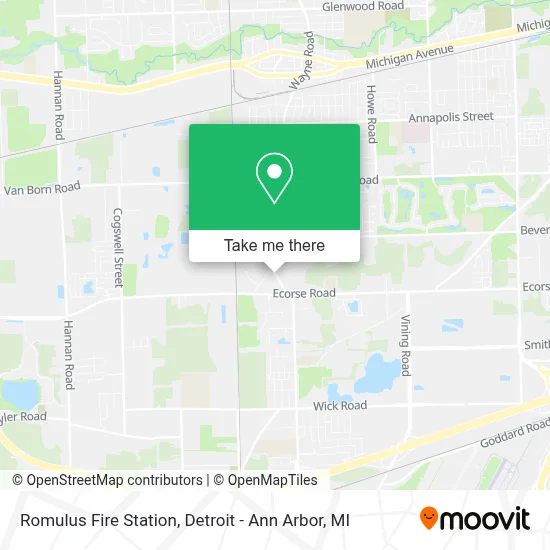 Romulus Fire Station map