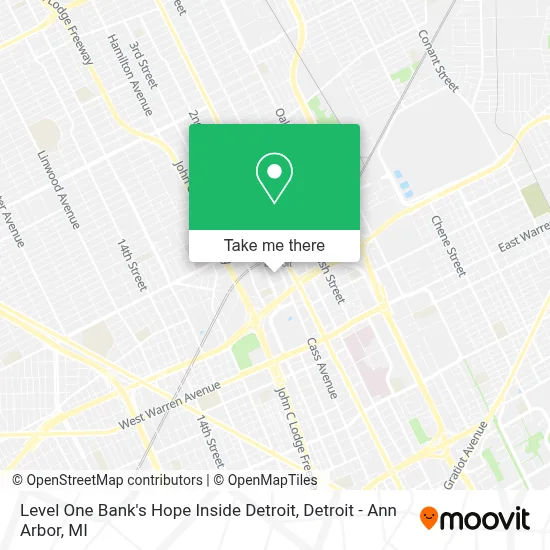 Level One Bank's Hope Inside Detroit map