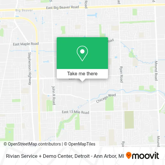 Rivian Service + Demo Center map
