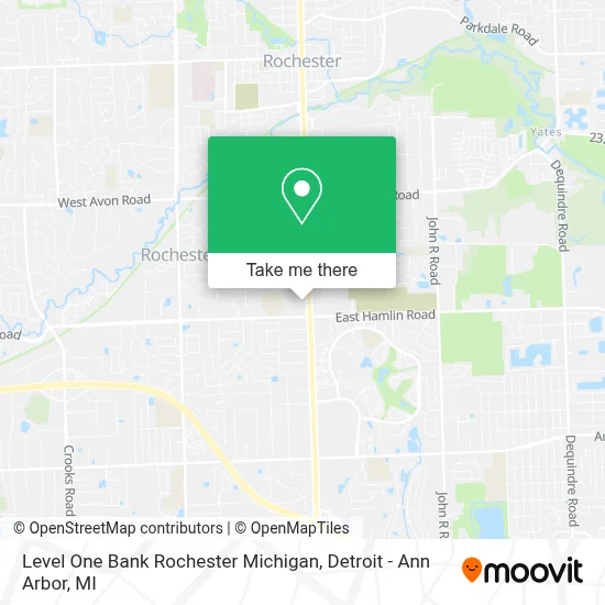 Level One Bank Rochester Michigan map