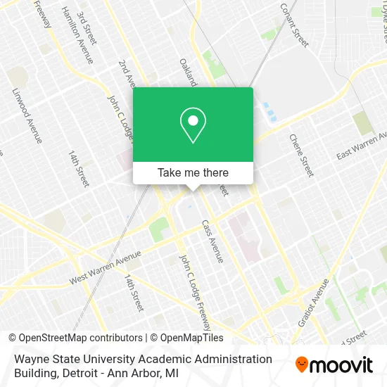 Wayne State University Academic Administration Building map