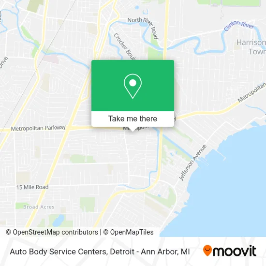 Auto Body Service Centers map