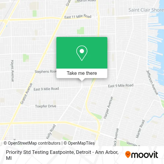 Priority Std Testing Eastpointe map
