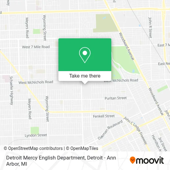 Detroit Mercy English Department map