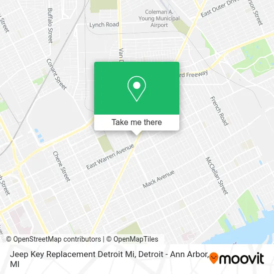 Jeep Key Replacement Detroit Mi map