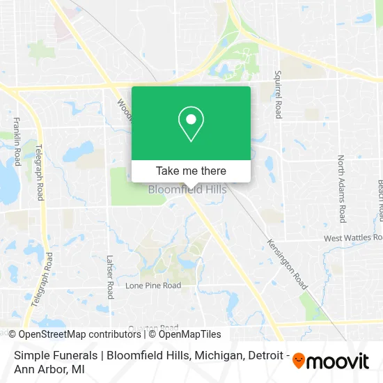 Simple Funerals | Bloomfield Hills, Michigan map