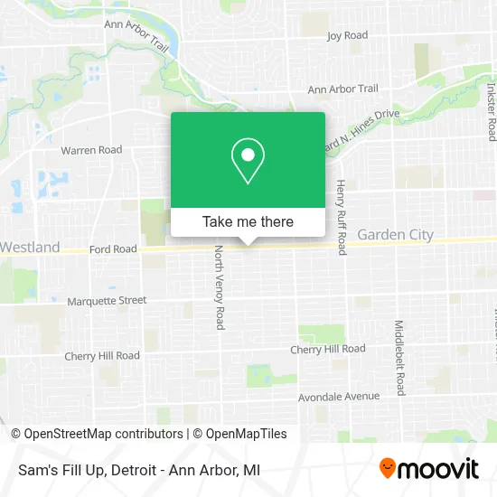 Sam's Fill Up map